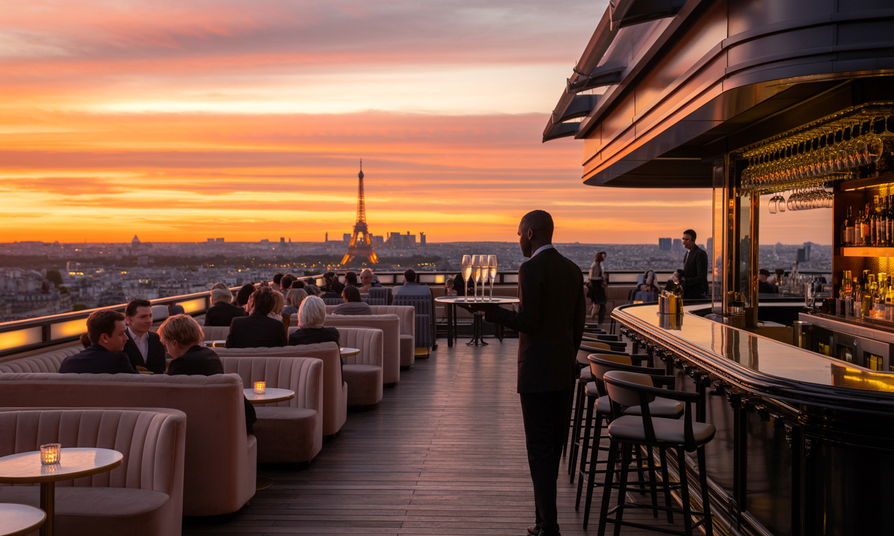 découvrez les meilleurs rooftops et terrasses de paris, à quelques pas de votre hôtel. profitez de vues imprenables, d'ambiances uniques et de moments inoubliables dans la capitale française. idéal pour vous détendre après une journée de visites ou savourer un cocktail au coucher du soleil.