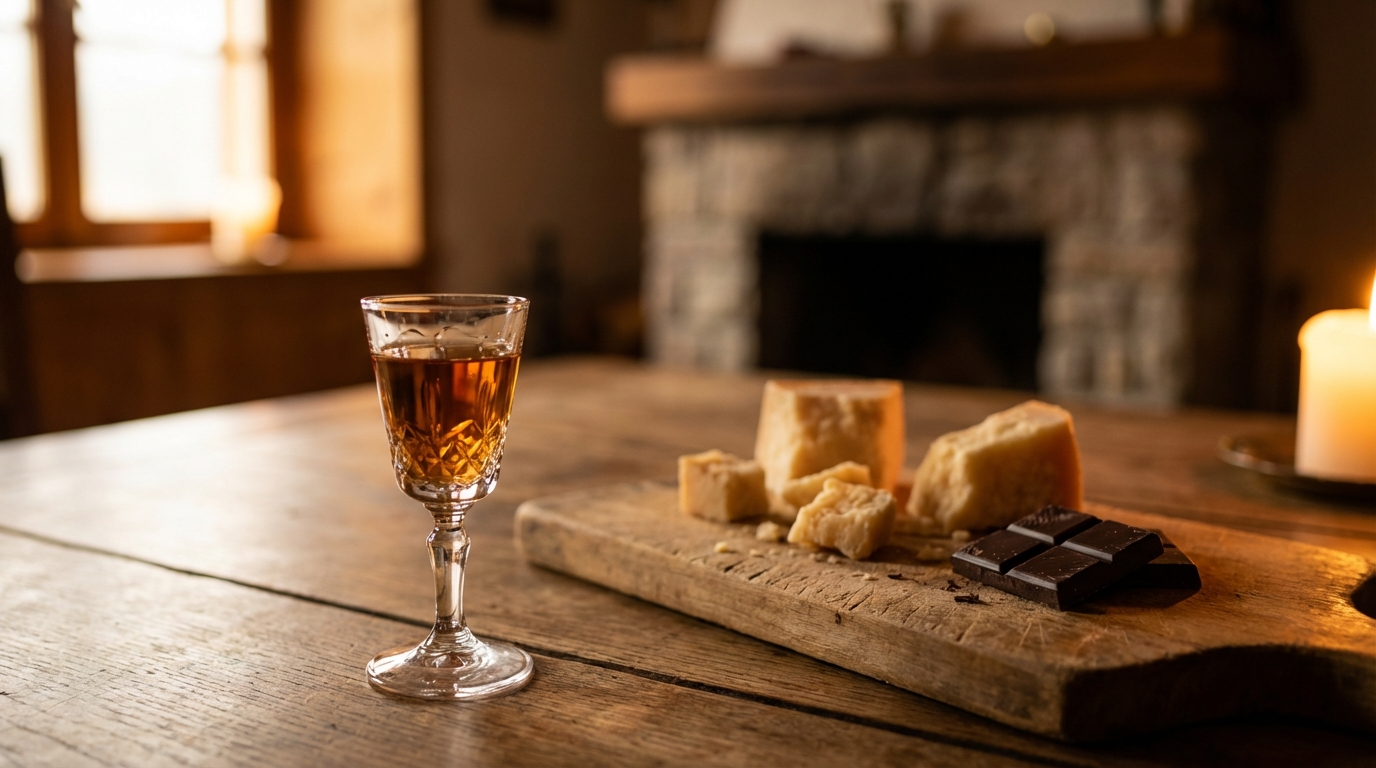 Dégustation de vin de noix accompagné de fromage et de chocolat