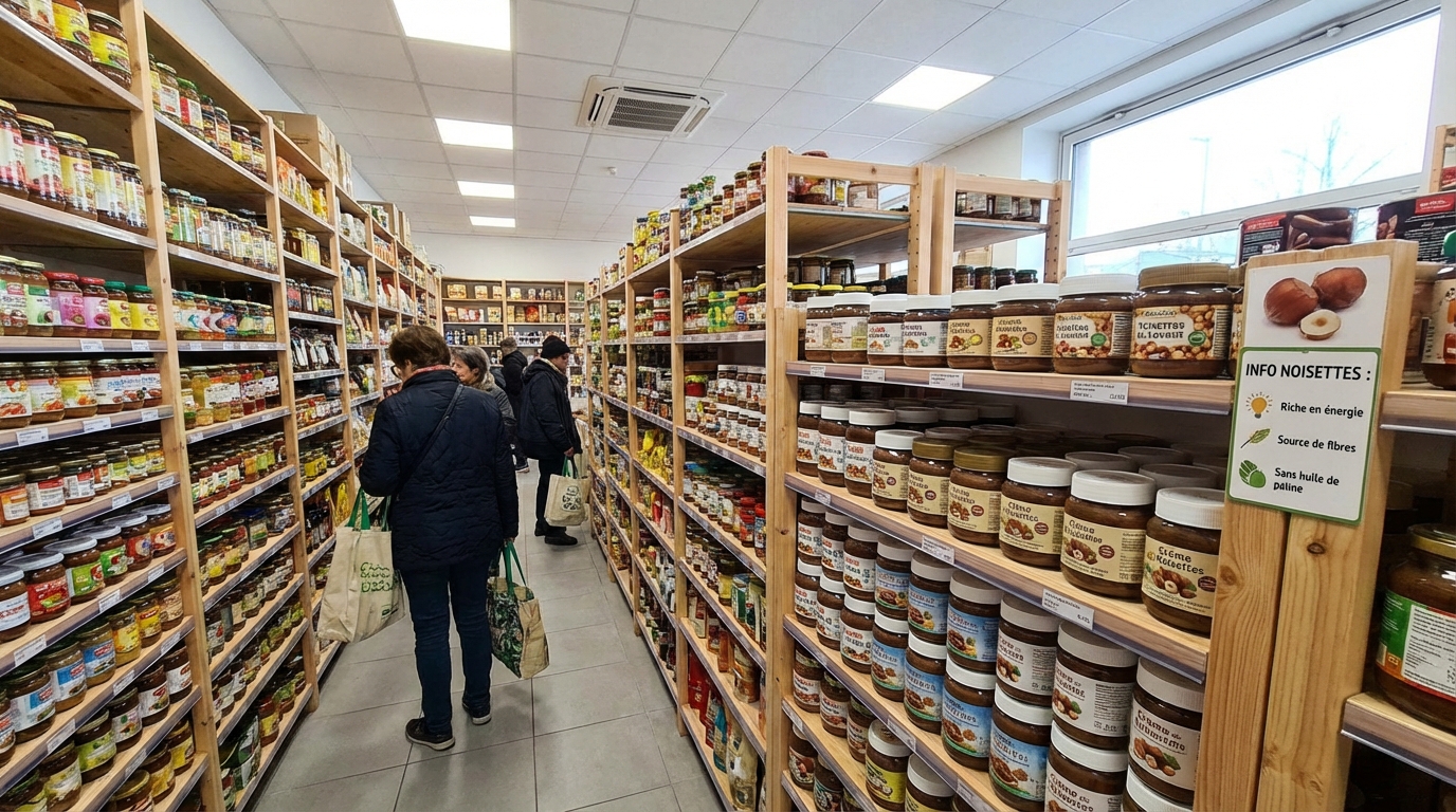 Rayon d'épicerie orientale proposant des pâtes à tartiner et produits importés
