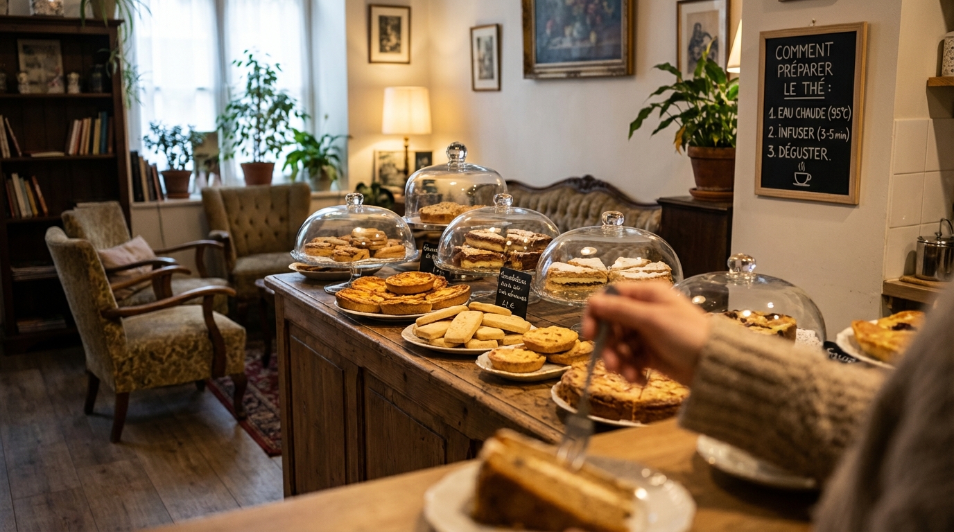 Comptoir de pâtisseries artisanales et gâteaux maison