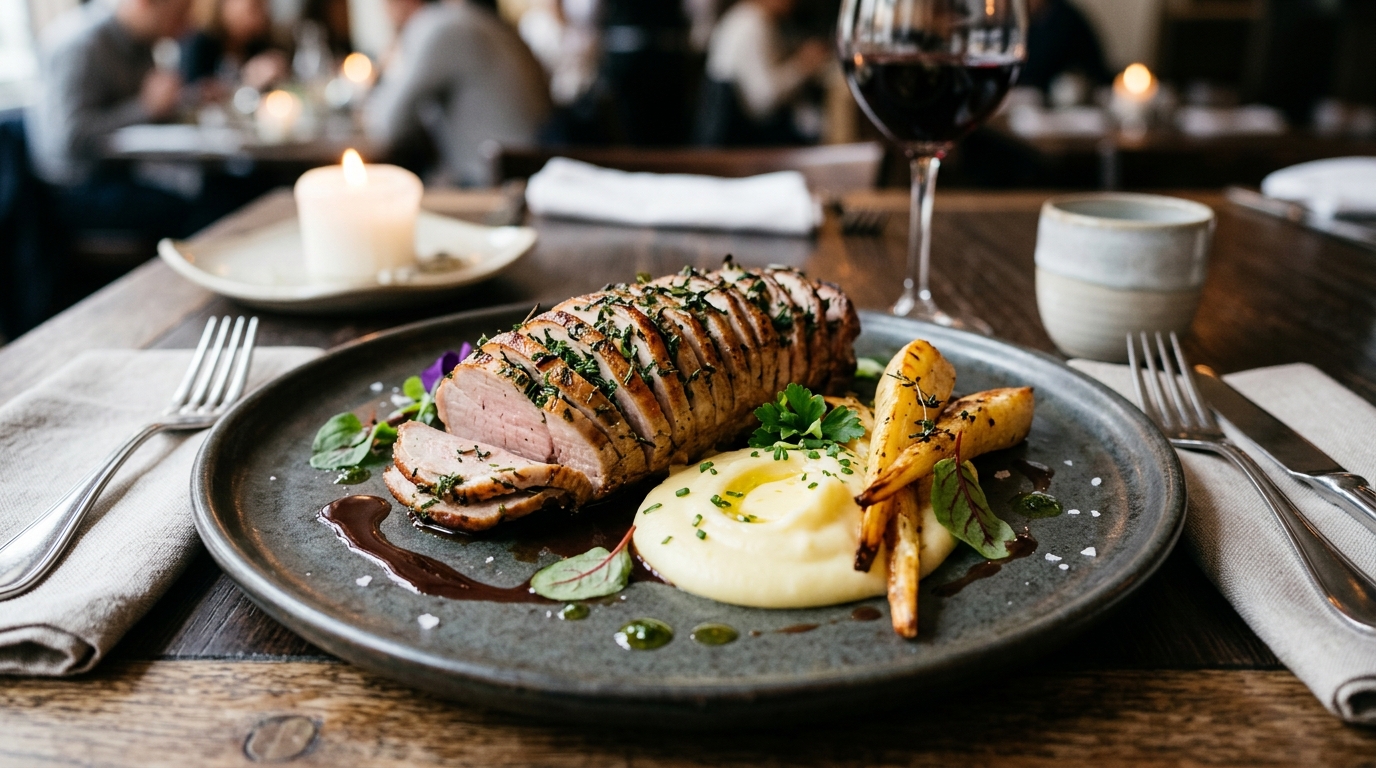 Dressage gastronomique d'un filet mignon façon Hasselback avec purée