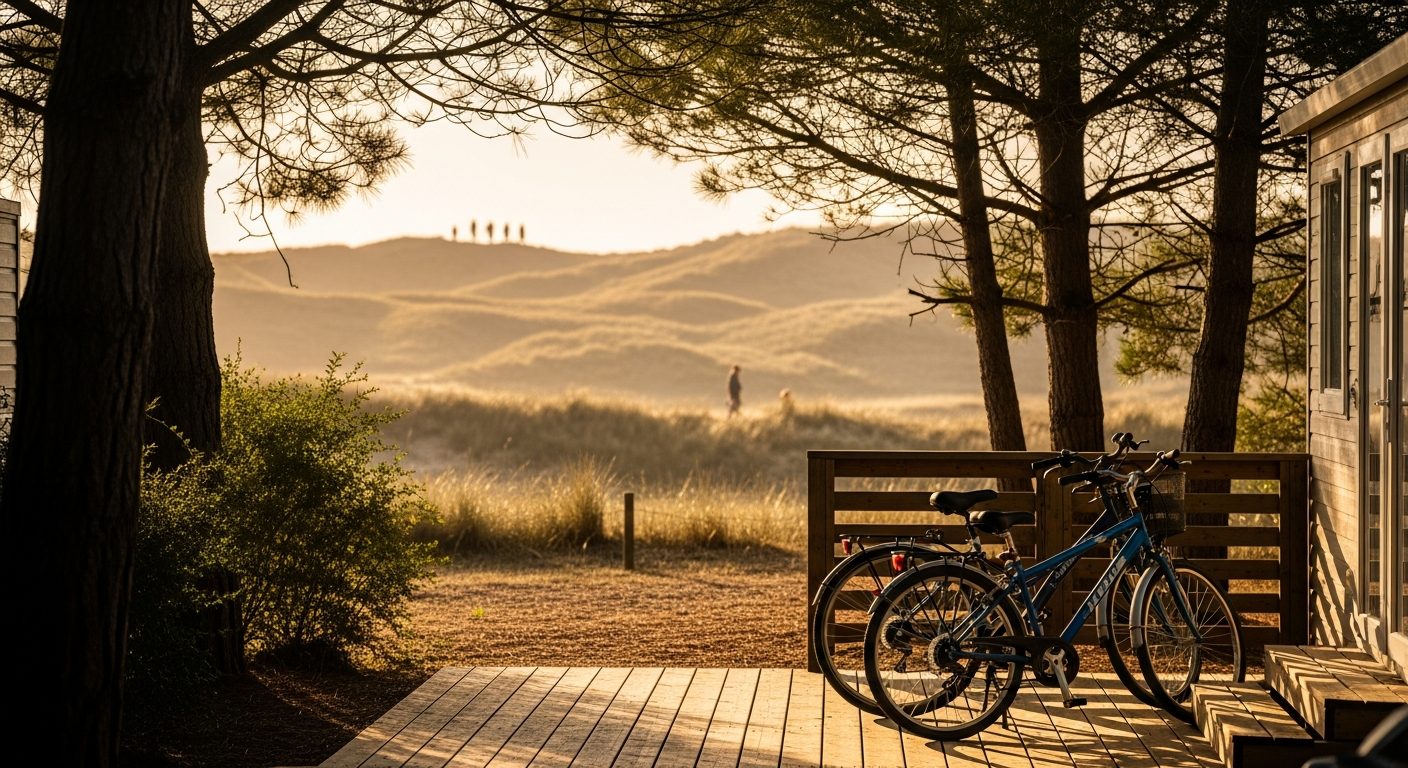 Mobil-home familial au camping Les 2 Plages à Quend avec vue sur les dunes