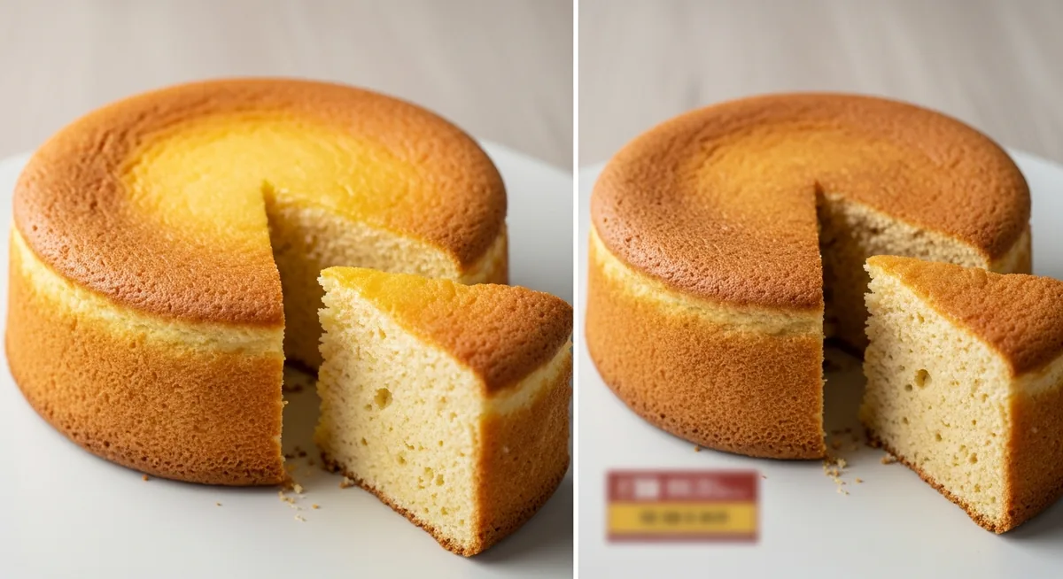 Comparaison gâteau au yaourt réussi vs raté selon le type de sucre utilisé