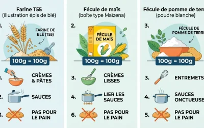 Par quoi remplacer la farine de blé : équivalences exactes et alternatives testées