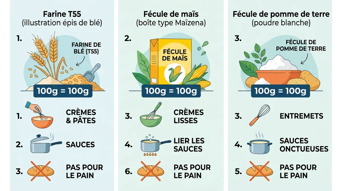Par quoi remplacer la farine de blé : équivalences exactes et alternatives testées