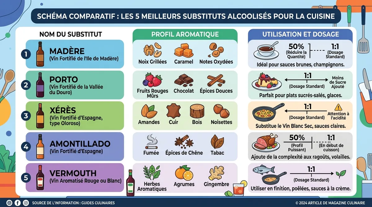 Infographie substituts alcoolisés du Marsala avec proportions
