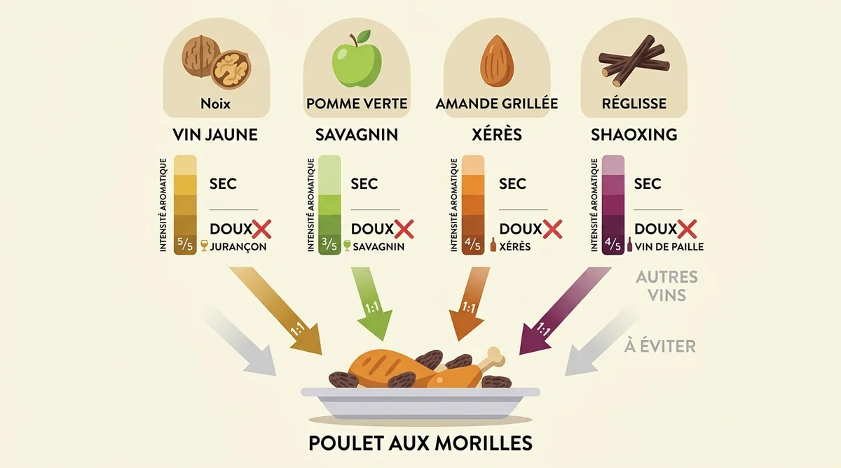 Infographie profils aromatiques vins jaunes et alternatives substitution cuisine