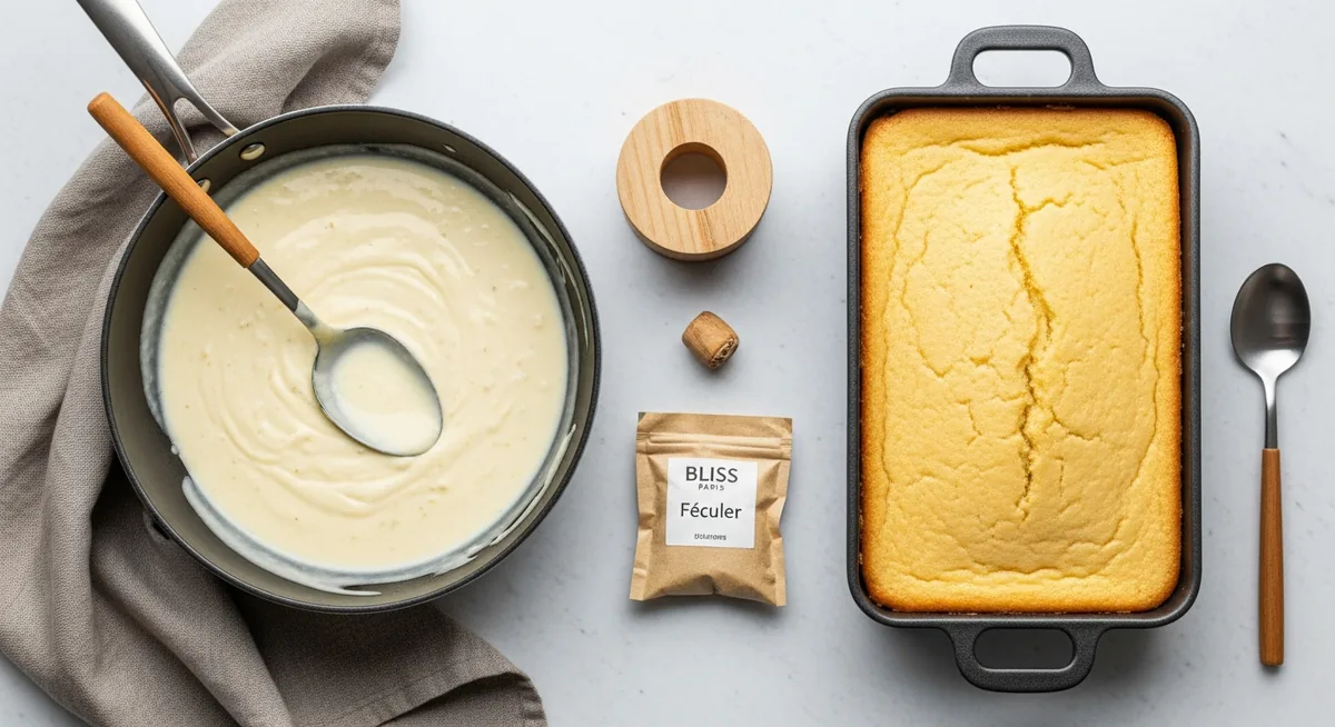 Différence texture sauce épaissie et pâte à gâteau avec fécule de pomme de terre
