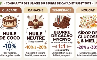 Par quoi remplacer le beurre de cacao selon l’usage : le guide pratique