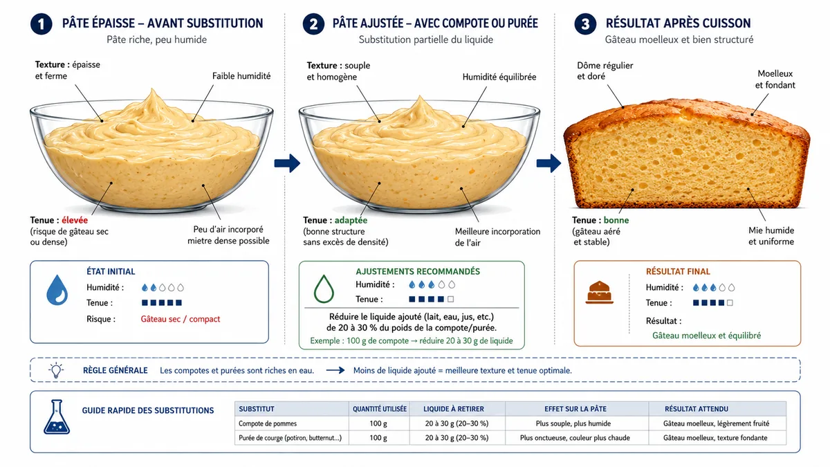 Schéma d’ajustement de texture dans un gâteau
