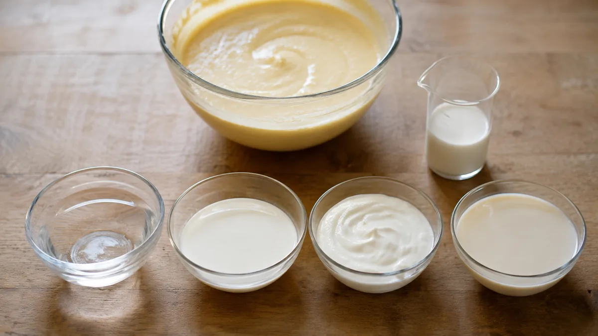 Quatre alternatives au lait pour une pâte à gâteau