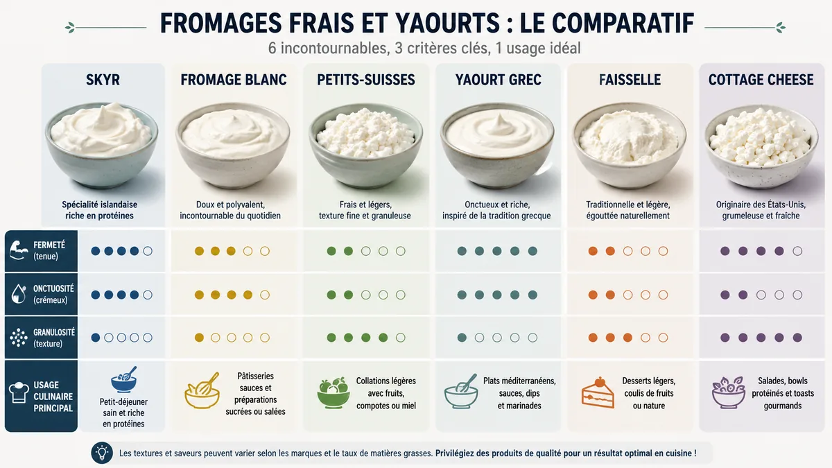Comparatif visuel des alternatives au skyr