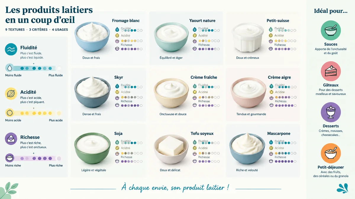 Comparatif visuel des substituts au yaourt grec