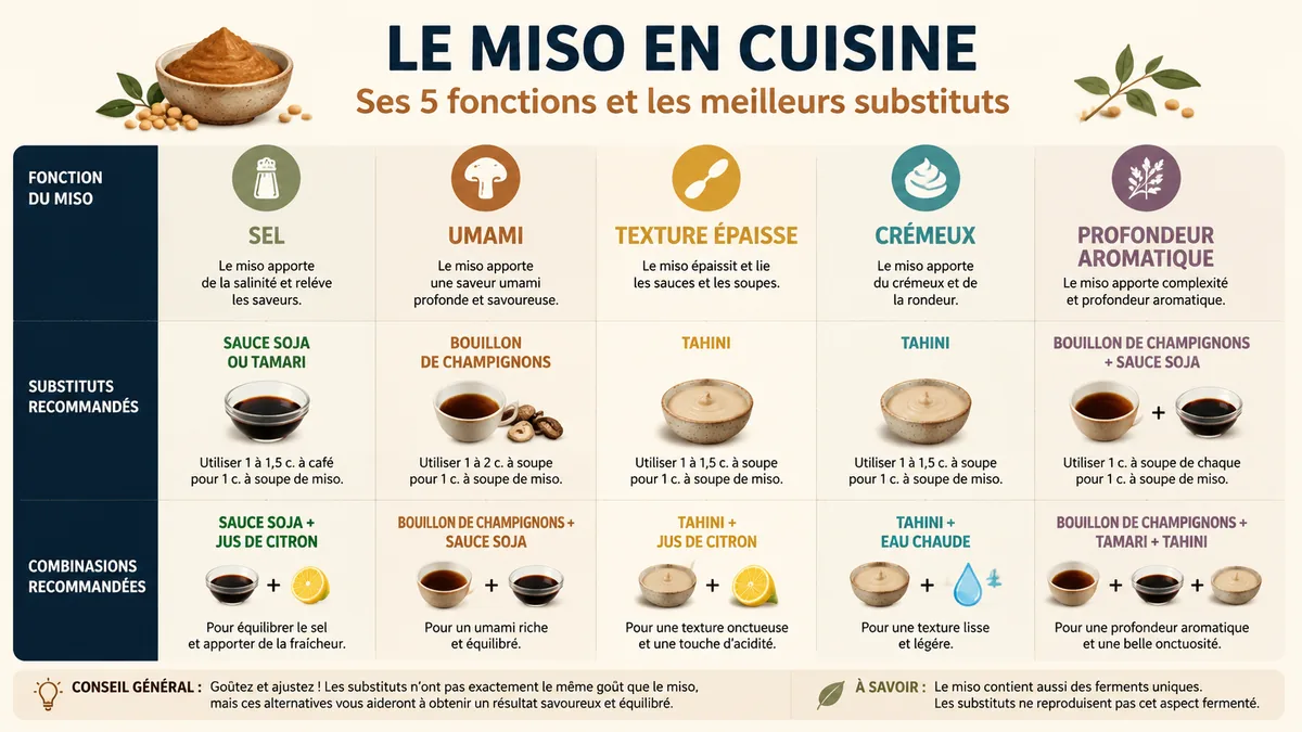 Fonctions du miso et substituts culinaires associés
