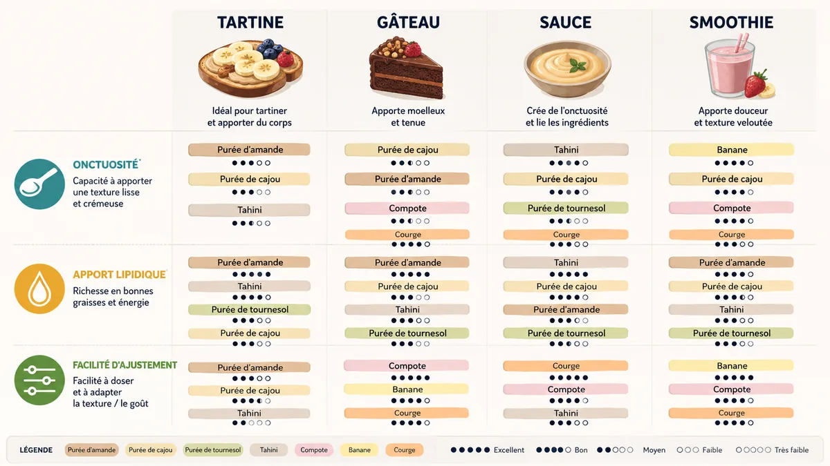 Matrice des substituts selon chaque usage culinaire