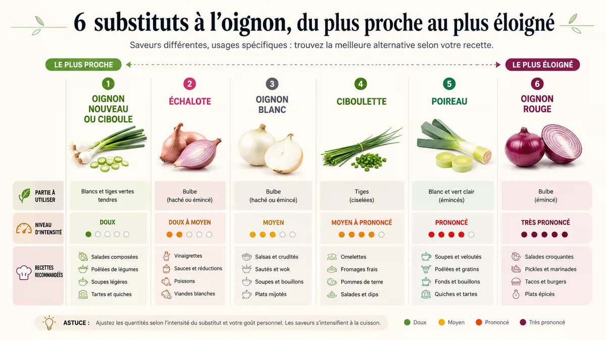 Infographie des substituts de la cébette par proximité