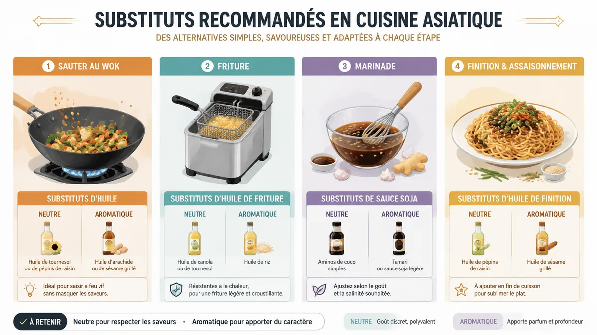 Substituts de l’huile de sésame selon les usages culinaires