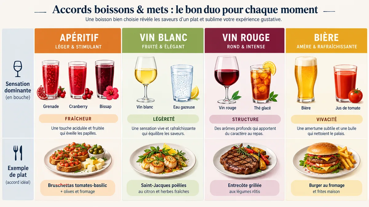 Alternatives sans alcool classées par occasion et profil gustatif