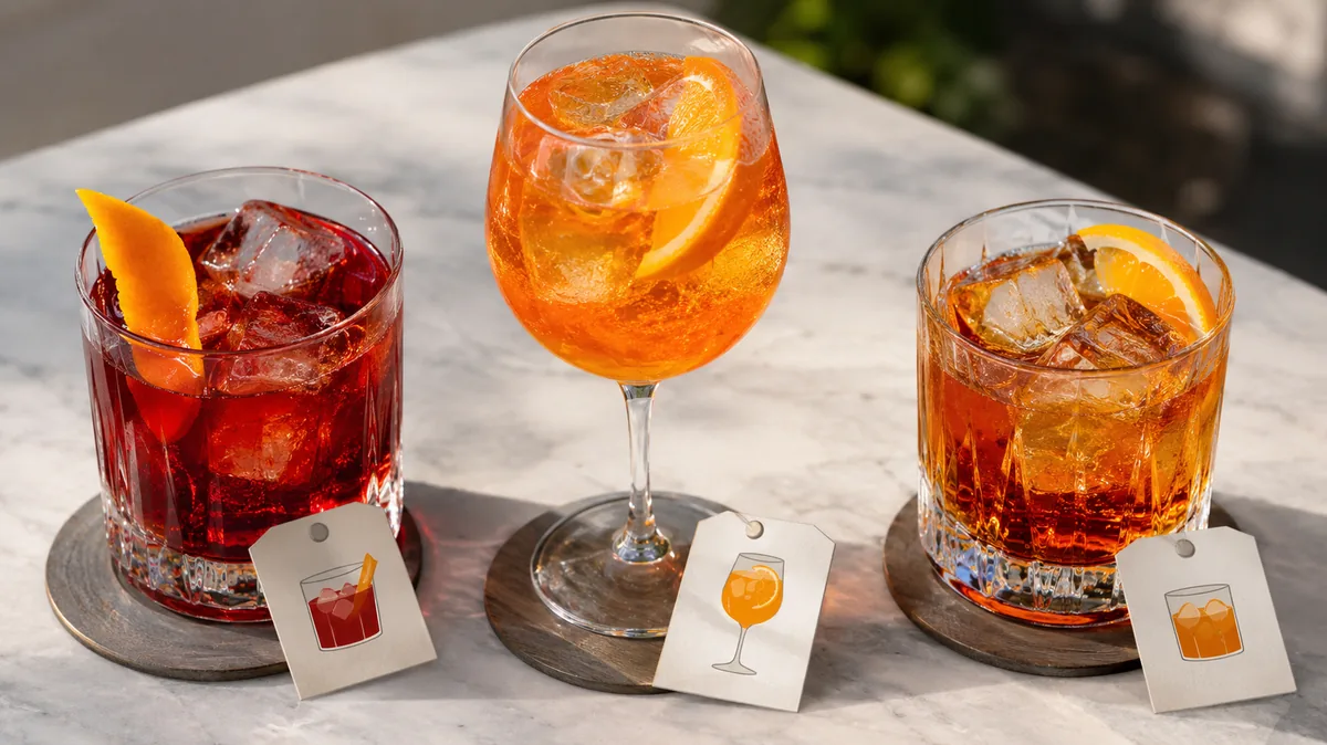 Negroni Spritz et Americano avec substituts du Campari
