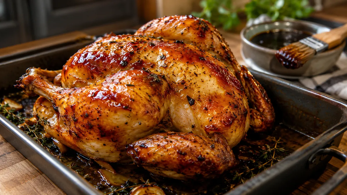 Poulet laqué façon marinade sans miel, glaçage brillant caramélisé