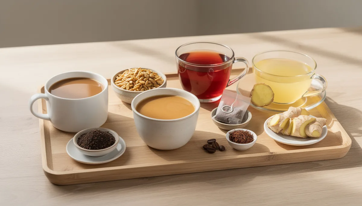 Alternatives au café pendant la grossesse sur un plateau